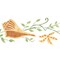Shells and Leaves Wall Stencil | 2836 by Designer Stencils | Outdoor Stencils | Reusable Art Craft Stencils for Painting on Walls, Canvas, Wood | Reusable Plastic Paint Stencil for Home Makeover | Easy to Use & Clean Art Stencil
